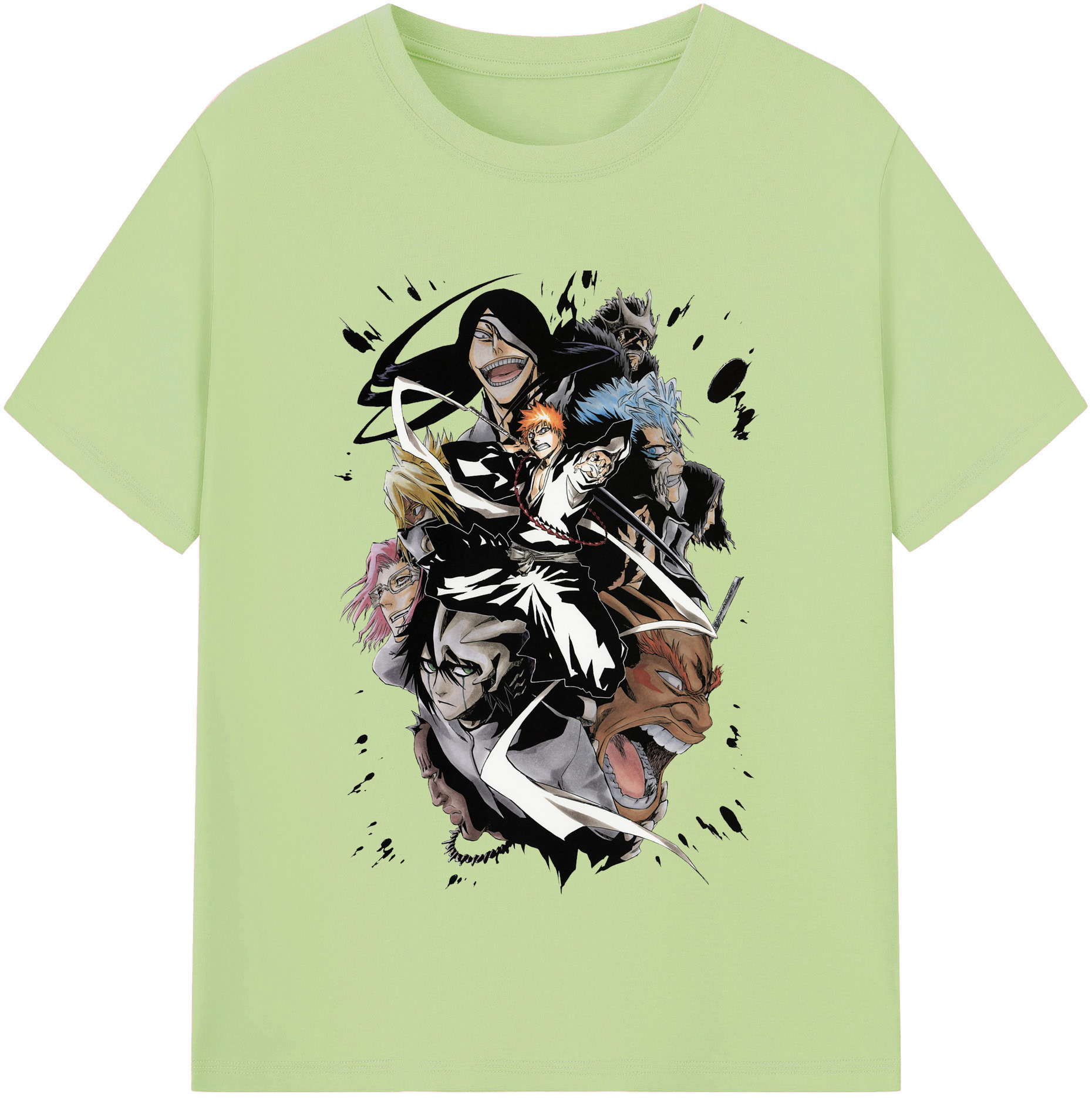 （画像用） ブリーチ 黒崎一護（くろさき いちご）BLEACH Kurosaki Ichigo 綿100％半袖Tシャツ（フロントプリント）